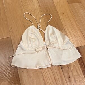 Cream Satin Camisole Top